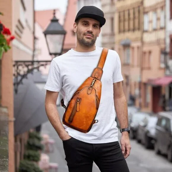 🆕Women Brown Genuine Leather Crossbody Sling Handmade Classic Vintage Bag - Picture 8 of 8